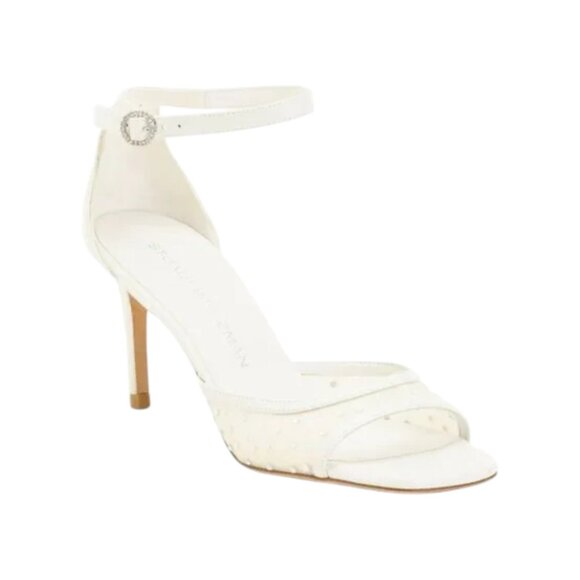 STUART WEITZMAN White/Cream Made In Spain Leather Nudistia 75 Sandals - Picture 1 of 2